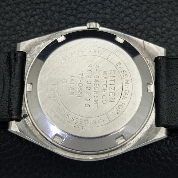 Vintage 1972 Citizen Automatic Mens Silver Watch W/daydate & Blue accents - Picture 8 of 9
